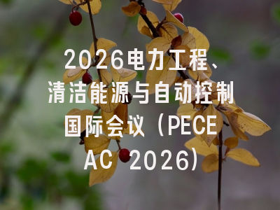 2026电力工程、清洁能源与自动控制国际会议（PECEAC 2026）