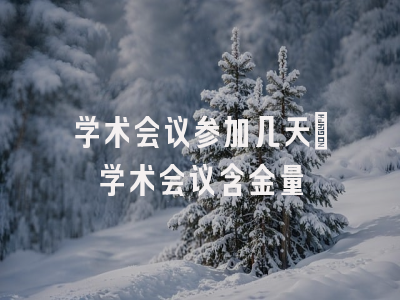 学术会议参加几天_学术会议含金量