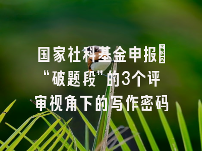 国家社科基金申报：“破题段”的3个评审视角下的写作密码