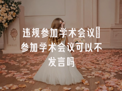 违规参加学术会议_参加学术会议可以不发言吗
