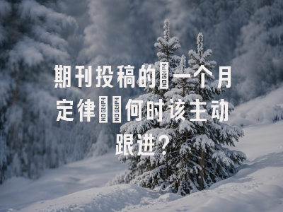 期刊投稿的‘一个月定律’：何时该主动跟进？
