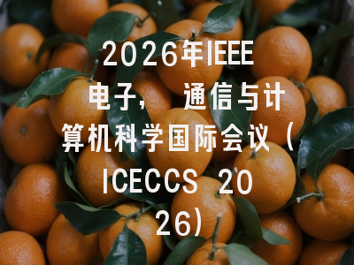 2026年IEEE 电子, 通信与计算机科学国际会议（ICECCS 2026）
