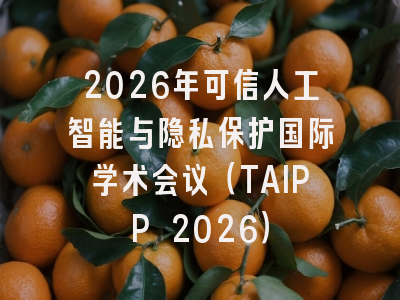 2026年可信人工智能与隐私保护国际学术会议（TAIPP 2026）