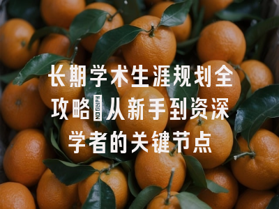 长期学术生涯规划全攻略：从新手到资深学者的关键节点