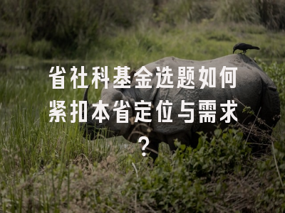 省社科基金选题如何紧扣本省定位与需求？