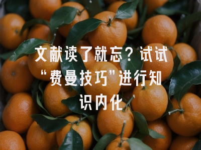 文献读了就忘？试试“费曼技巧”进行知识内化