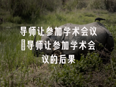 导师让参加学术会议_导师让参加学术会议的后果