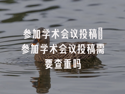 参加学术会议投稿_参加学术会议投稿需要查重吗