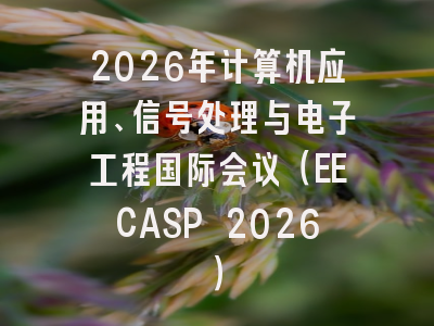 2026年计算机应用、信号处理与电子工程国际会议（EECASP 2026）