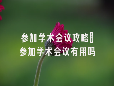 参加学术会议攻略_参加学术会议有用吗