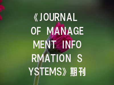 《JOURNAL OF MANAGEMENT INFORMATION SYSTEMS》期刊介绍与投稿策略