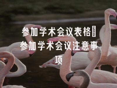 参加学术会议表格_参加学术会议注意事项