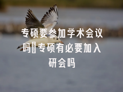 专硕要参加学术会议吗_专硕有必要加入研会吗