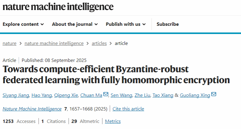 重庆大学马川团队在《Nature Machine Intelligence》发表研究论文