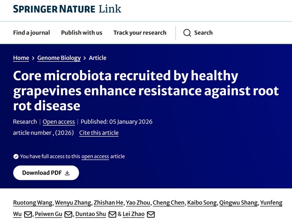 西北农林科技大学（783）植保学院植物病毒与病毒基因工程技术研究团队在葡萄土壤有益微生物“联盟式”抗病机制研究中取得新进展