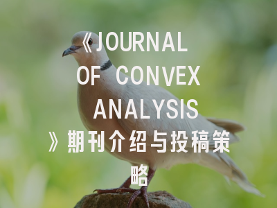 《JOURNAL OF CONVEX ANALYSIS》期刊介绍与投稿策略