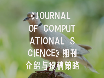 《JOURNAL OF COMPUTATIONAL SCIENCE》期刊介绍与投稿策略
