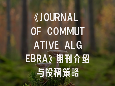 《JOURNAL OF COMMUTATIVE ALGEBRA》期刊介绍与投稿策略