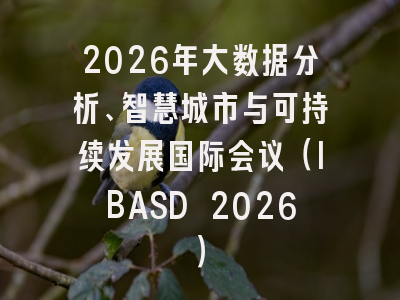 2026年大数据分析、智慧城市与可持续发展国际会议（IBASD 2026）