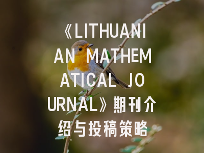 《LITHUANIAN MATHEMATICAL JOURNAL》期刊介绍与投稿策略