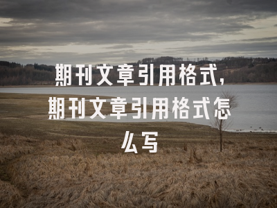 期刊文章引用格式,期刊文章引用格式怎么写