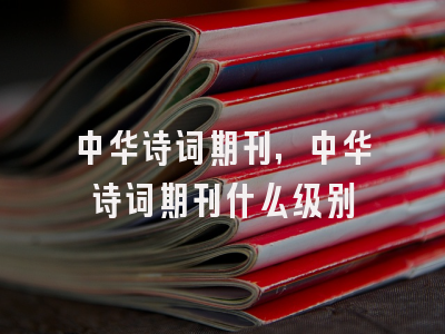 中华诗词期刊,中华诗词期刊什么级别