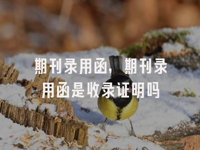 期刊录用函,期刊录用函是收录证明吗