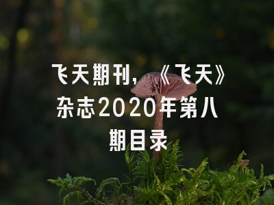 飞天期刊,《飞天》杂志2020年第八期目录