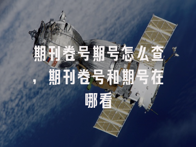 期刊卷号期号怎么查,期刊卷号和期号在哪看