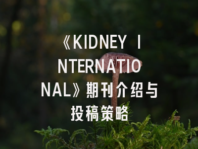 《KIDNEY INTERNATIONAL》期刊介绍与投稿策略
