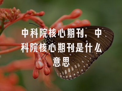 中科院核心期刊,中科院核心期刊是什么意思