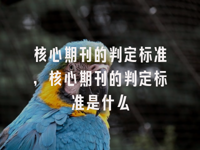 核心期刊的判定标准,核心期刊的判定标准是什么