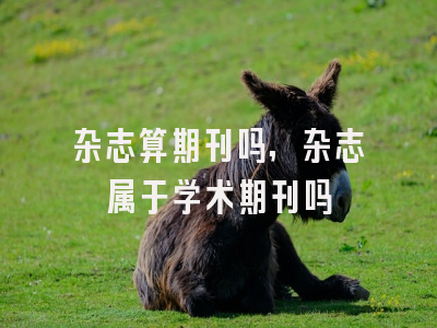 杂志算期刊吗,杂志属于学术期刊吗