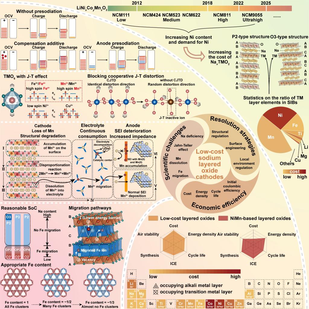 西安交大王鹏飞、刘梦婷科研团队在《先进能源材料》发表钠离子电池低成本层氧正极综述论文