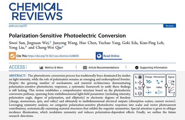 电子科技大学光电学院魏静轩教授、刘永教授团队在Chemical Reviews发表综述