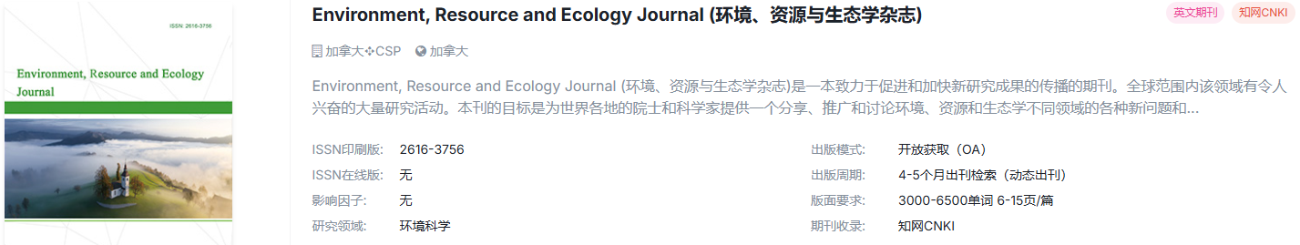 【知网检索】环境科学国际期刊