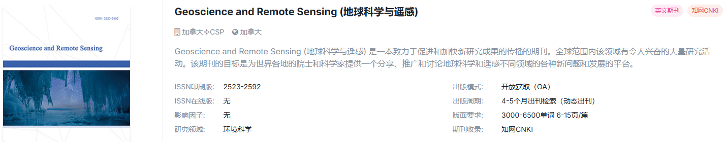 【知网检索】环境科学国际期刊