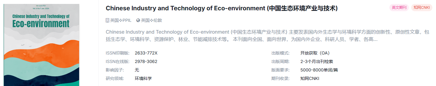 【知网检索】环境科学国际期刊