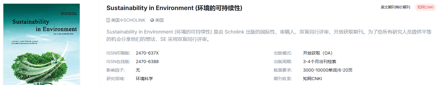 【知网检索】环境科学国际期刊