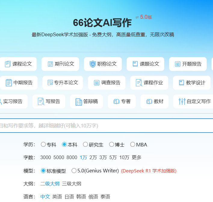 66论文AI写作