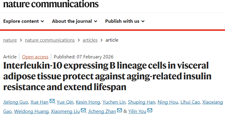 中国农业大学食品学院游义琳/战吉宬团队发现抗衰老新靶点