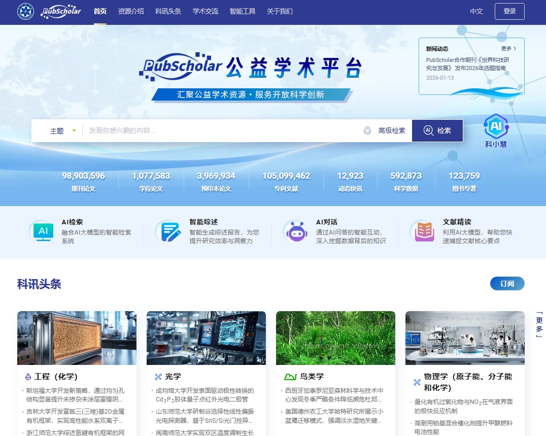 PubScholar公益学术平台