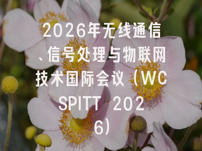 2026年无线通信、信号处理与物联网技术国际会议（WCSPITT 2026）