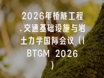 2026年桥隧工程、交通基础设施与岩土力学国际会议(IBTGM 2026)