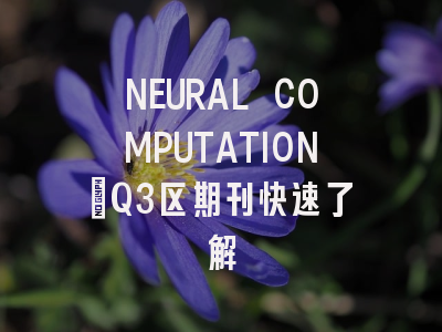 NEURAL COMPUTATION：Q3区期刊快速了解