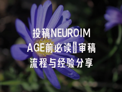 投稿NEUROIMAGE前必读:审稿流程与经验分享