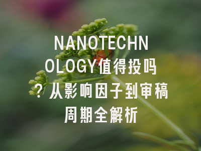 NANOTECHNOLOGY值得投吗？从影响因子到审稿周期全解析