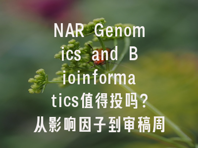 NAR Genomics and Bioinformatics值得投吗?从影响因子到审稿周期全解析