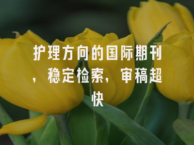 护理方向的国际期刊，稳定检索，审稿超快