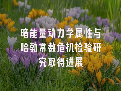 暗能量动力学属性与哈勃常数危机检验研究取得进展